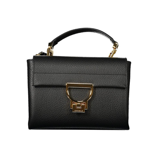 Bolso de cuero negro para mujer