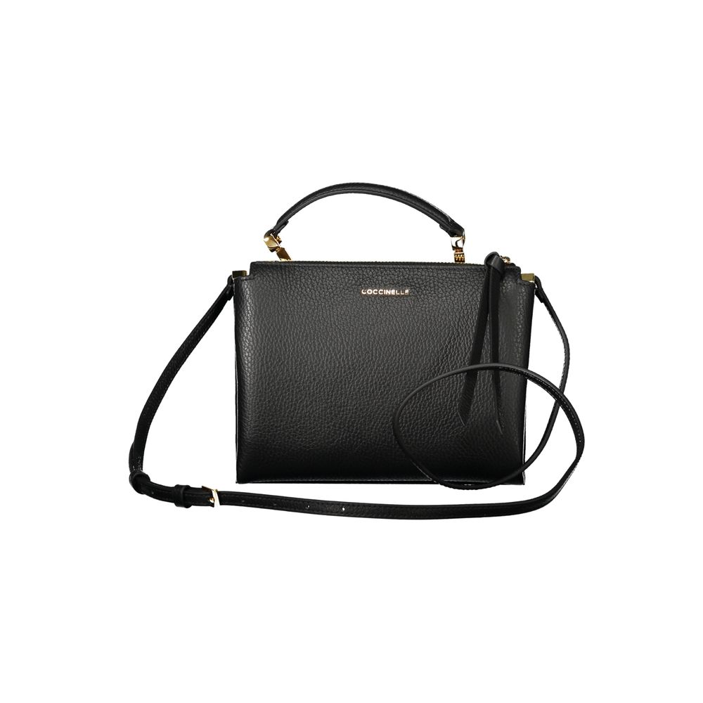 Bolso de cuero negro para mujer