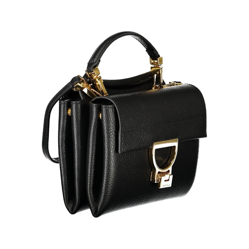 Bolso de cuero negro para mujer