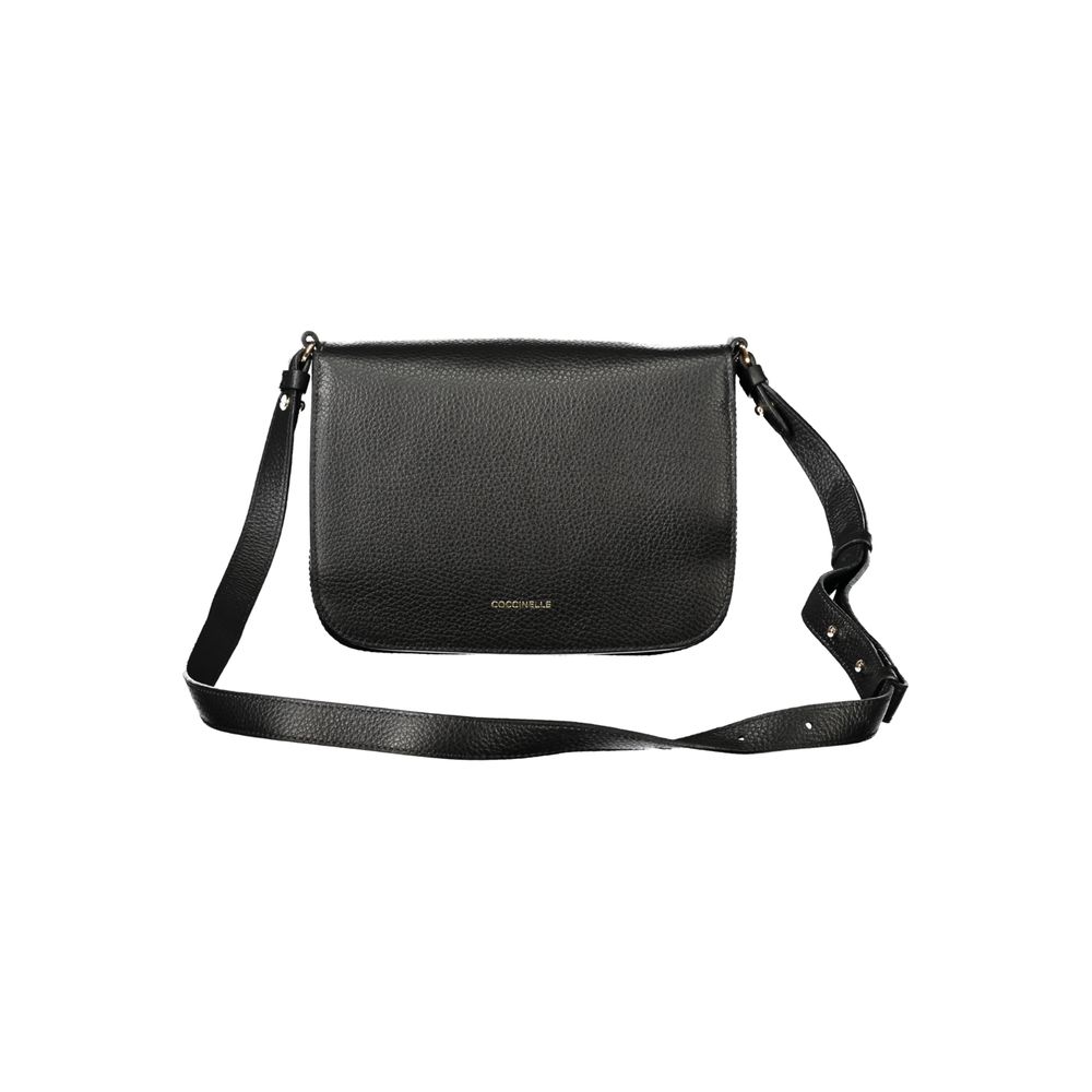 Bolso de cuero negro para mujer