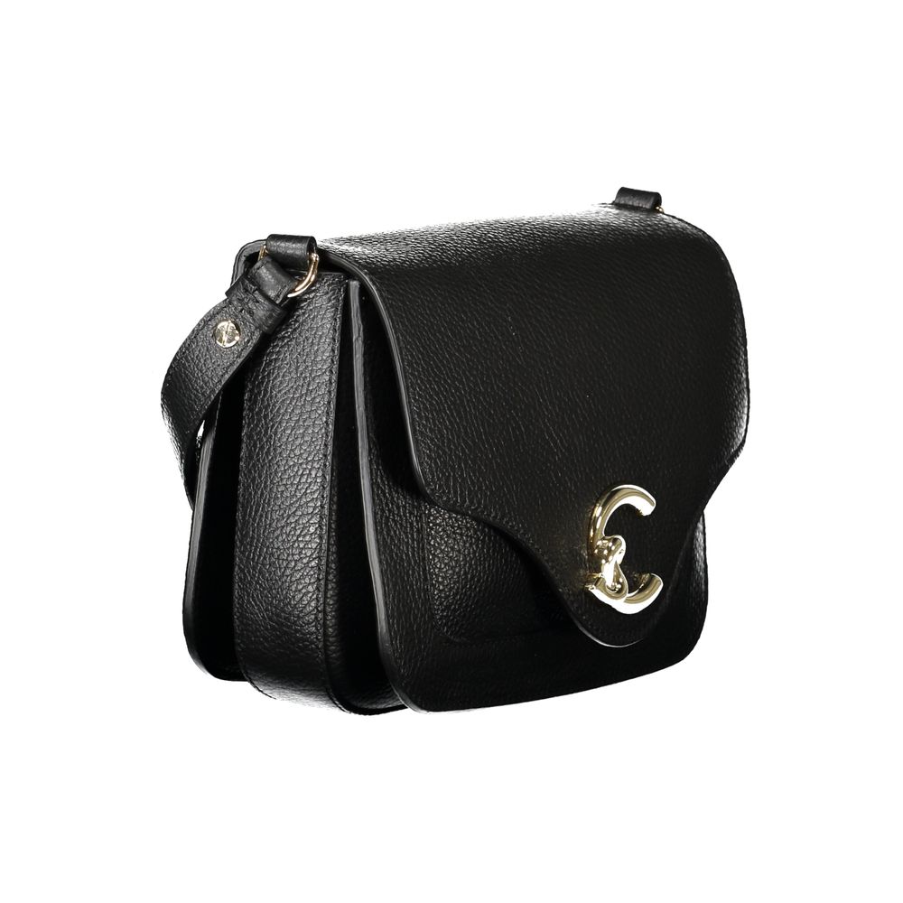 Bolso de cuero negro para mujer