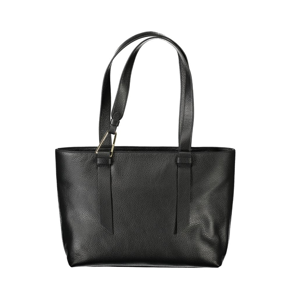 Bolso de cuero negro para mujer