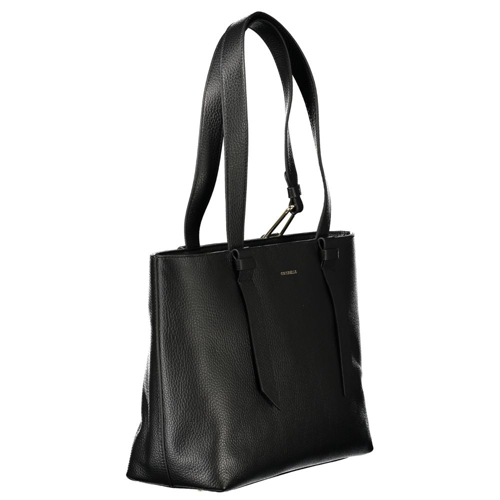 Bolso de cuero negro para mujer