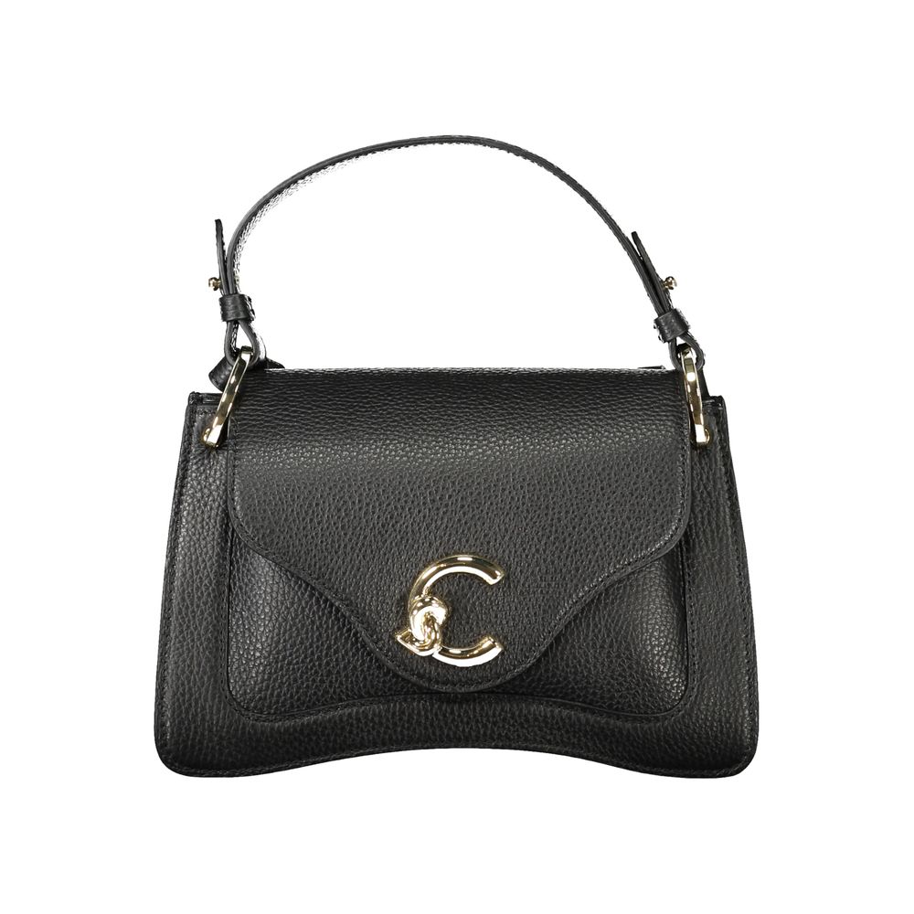 Bolso de cuero negro para mujer