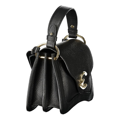 Bolso de cuero negro para mujer