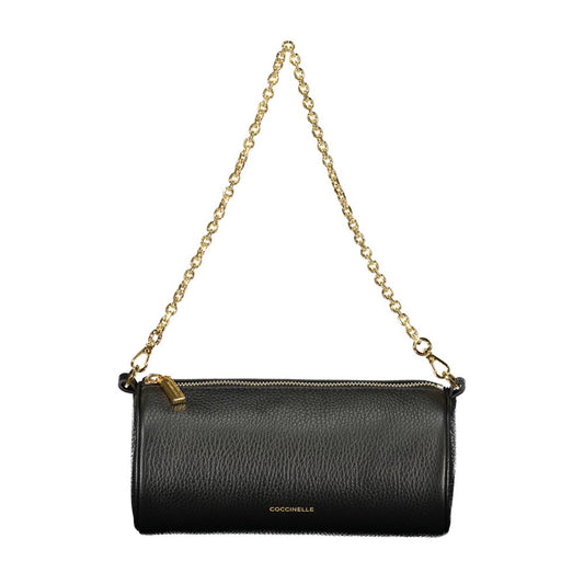 Bolso de cuero negro para mujer