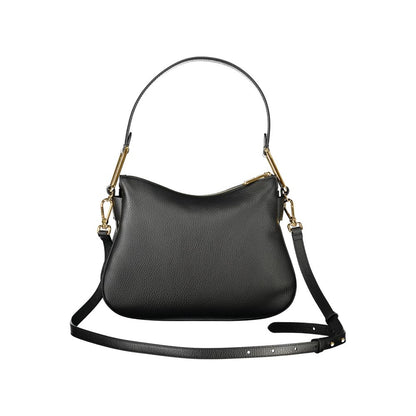 Bolso de cuero negro para mujer