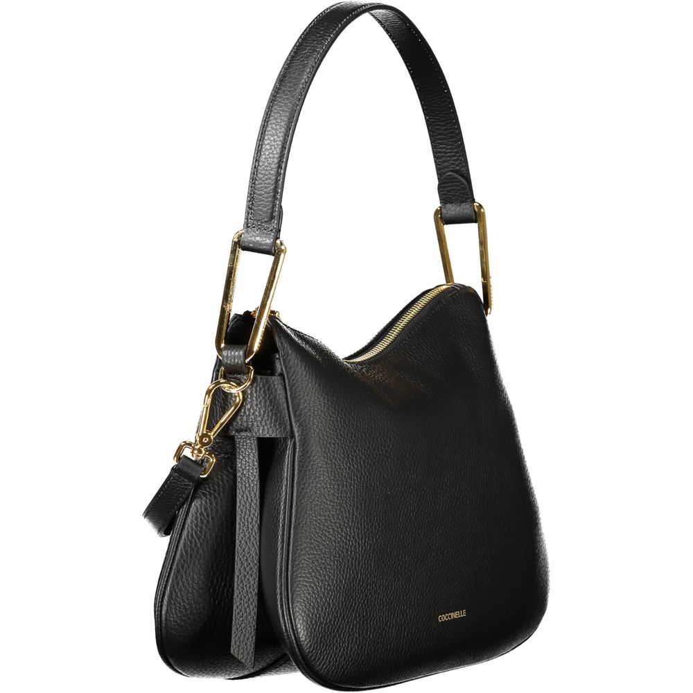 Bolso de cuero negro para mujer