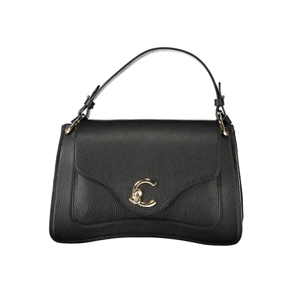 Bolso de cuero negro para mujer