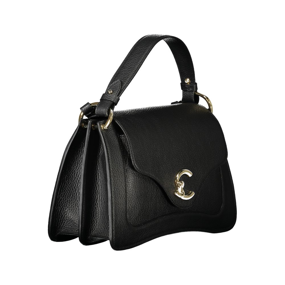 Bolso de cuero negro para mujer