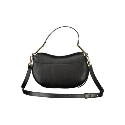 Bolso de cuero negro para mujer