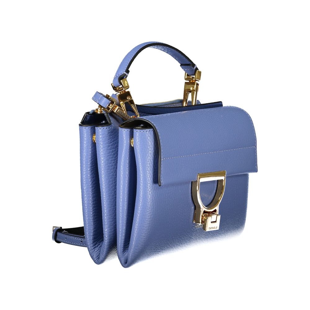 Light Blue Leather Women Handbag