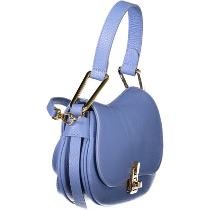 Light Blue Leather Women Handbag