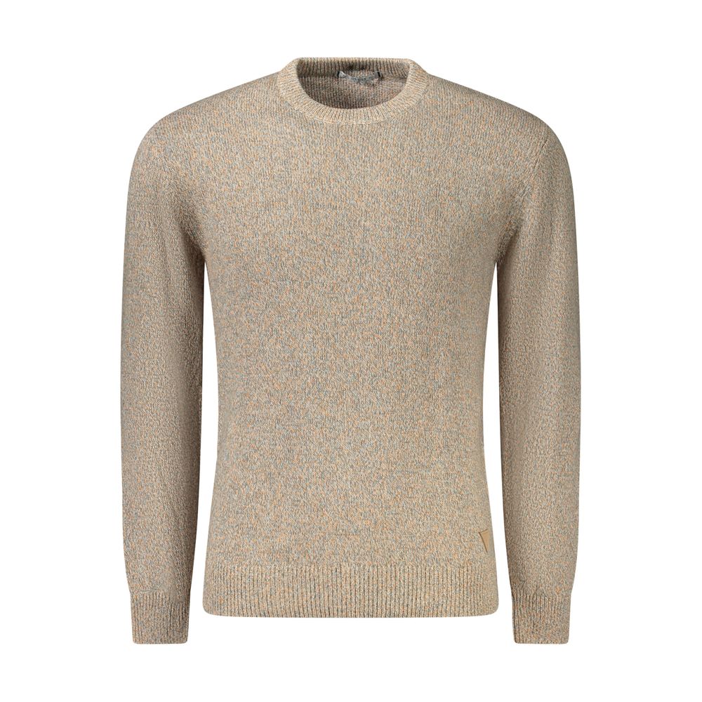 Beige Cotton Men Sweater