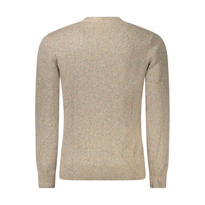 Beige Cotton Men Sweater