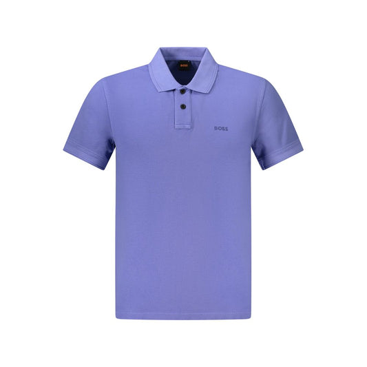 Blue Cotton Mens Polo Shirt