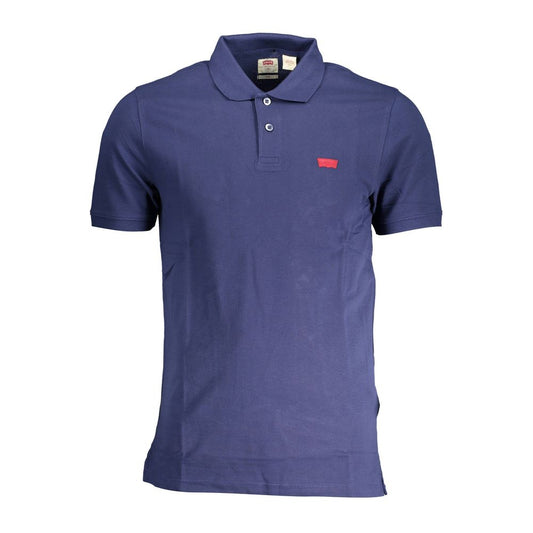 Polo azul de algodón para hombre