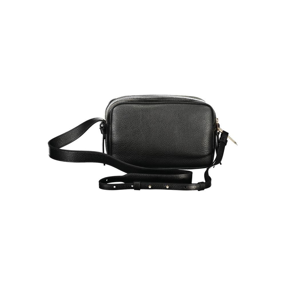 Bolso de cuero negro para mujer