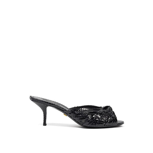 Black Snake Skin  Sandal