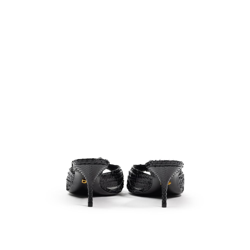 Black Snake Skin  Sandal