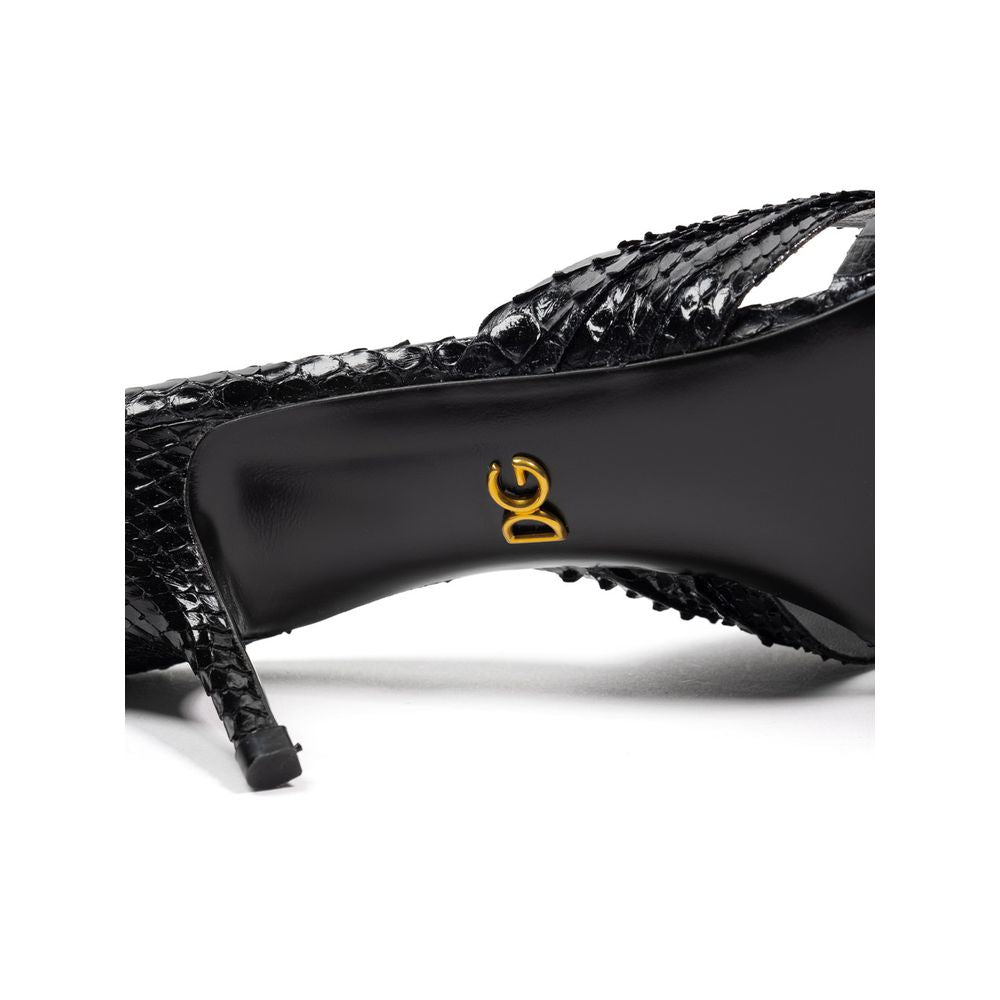 Black Snake Skin  Sandal