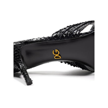 Black Snake Skin  Sandal