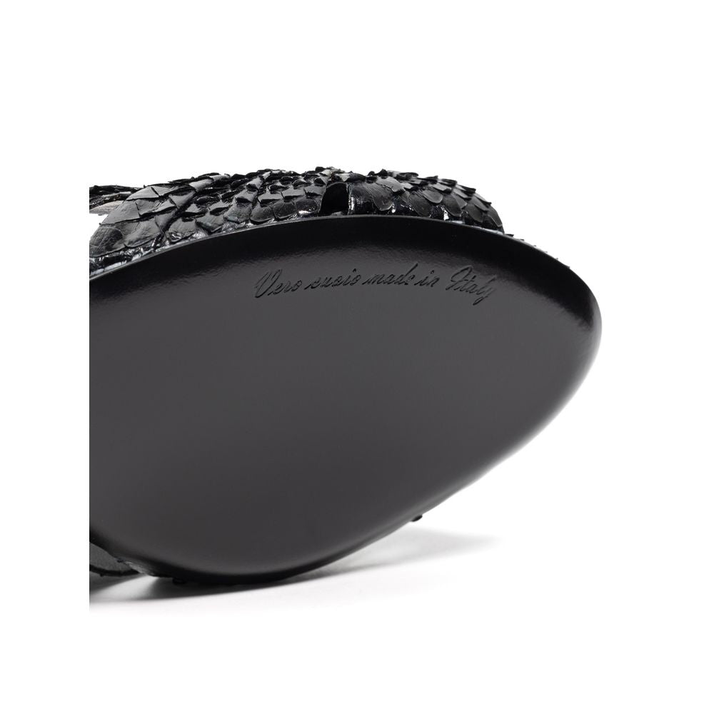Black Snake Skin  Sandal