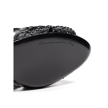 Black Snake Skin  Sandal