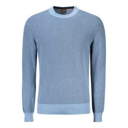 Blue Cotton Men Sweater