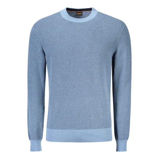 Blue Cotton Men Sweater