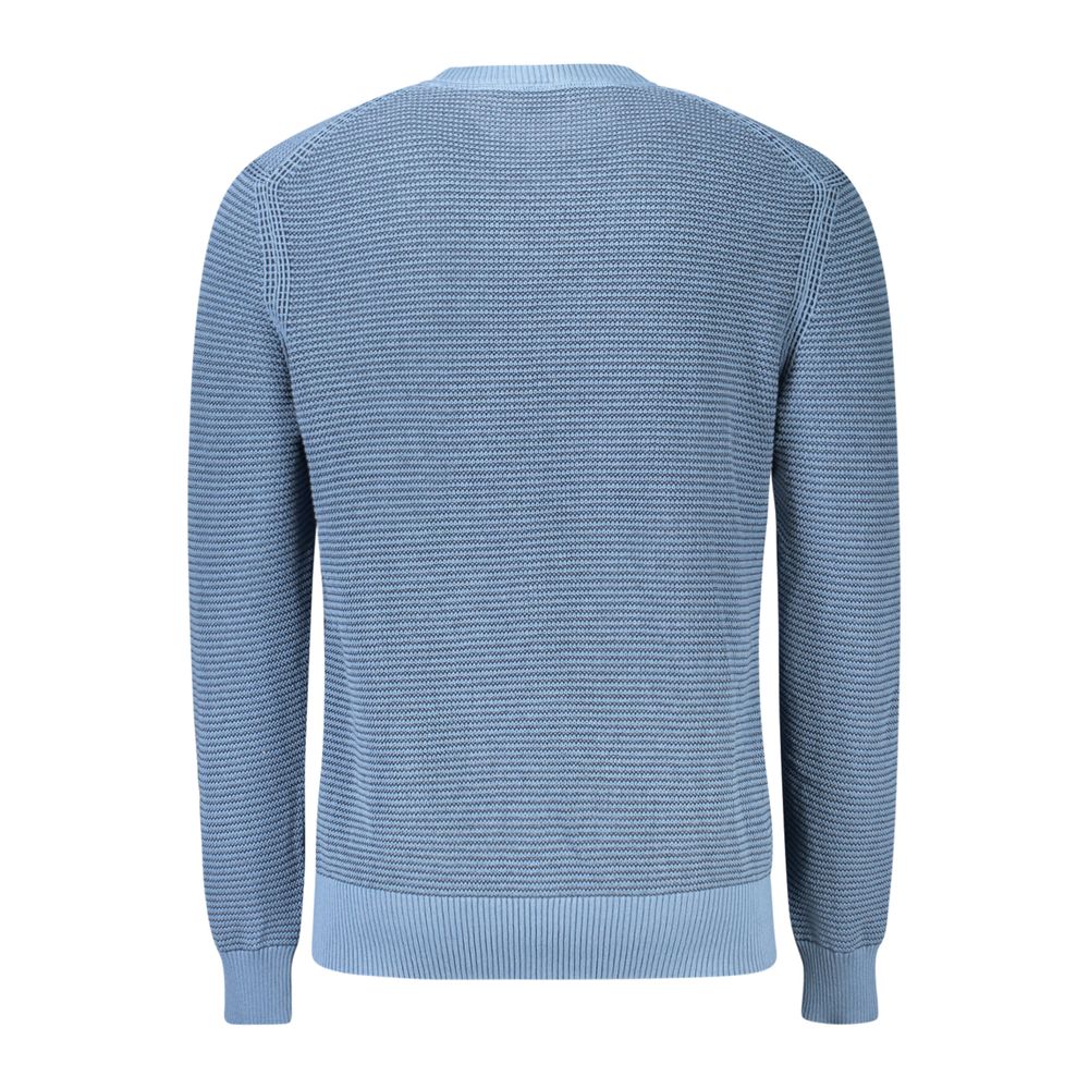 Blue Cotton Men Sweater