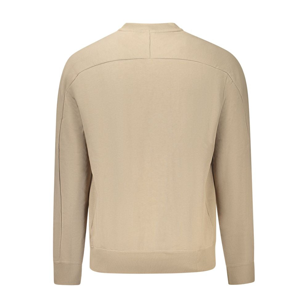 Beige Cotton Men Sweater