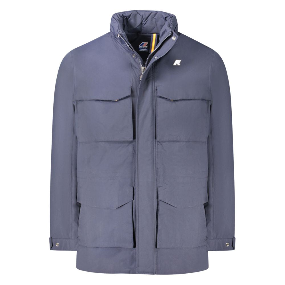 Blue Polyamide Men Jacket