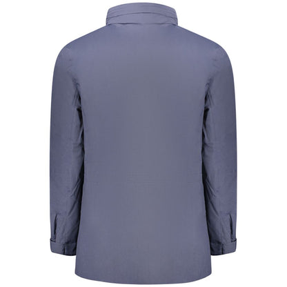 Blue Polyamide Men Jacket