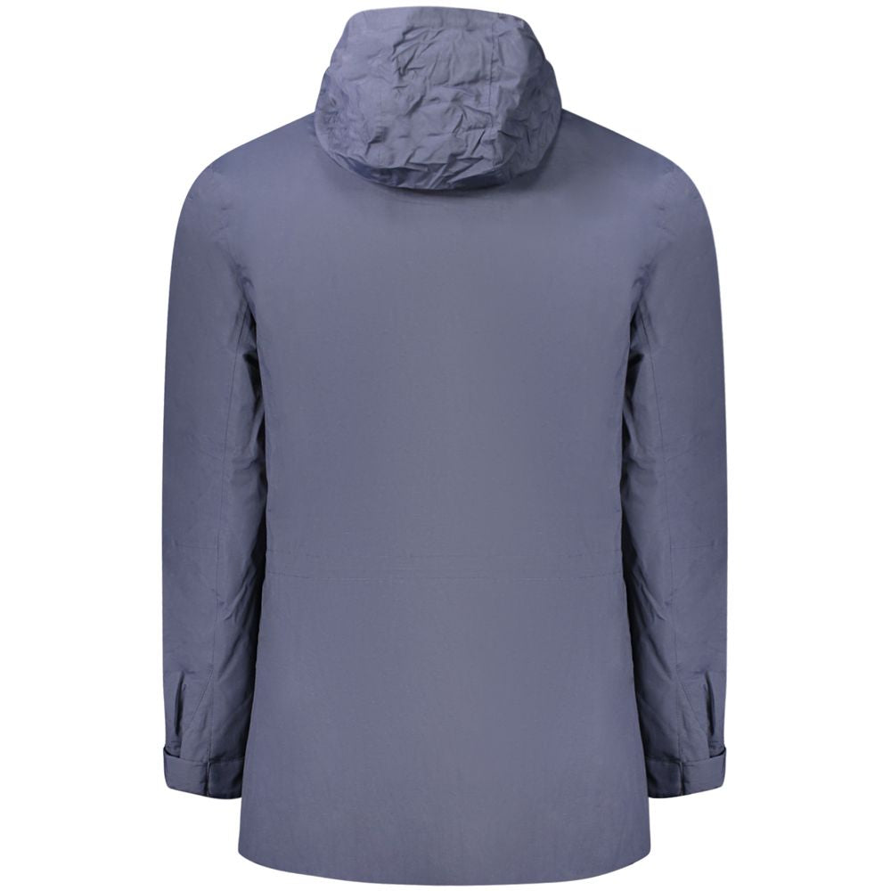 Blue Polyamide Men Jacket