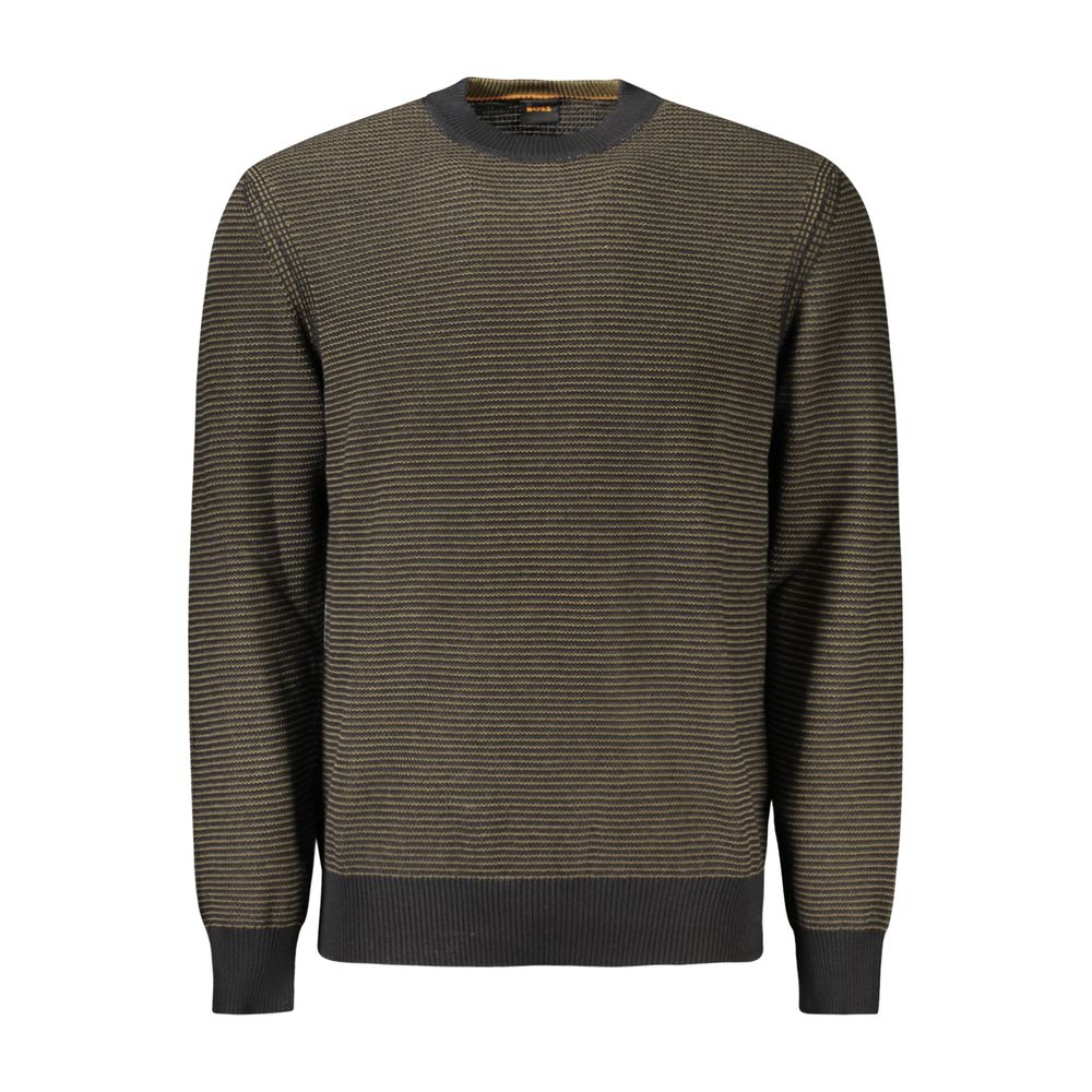 Black Cotton Men Sweater