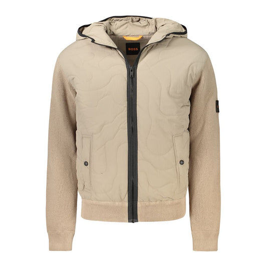 Beige Cotton Men Jacket