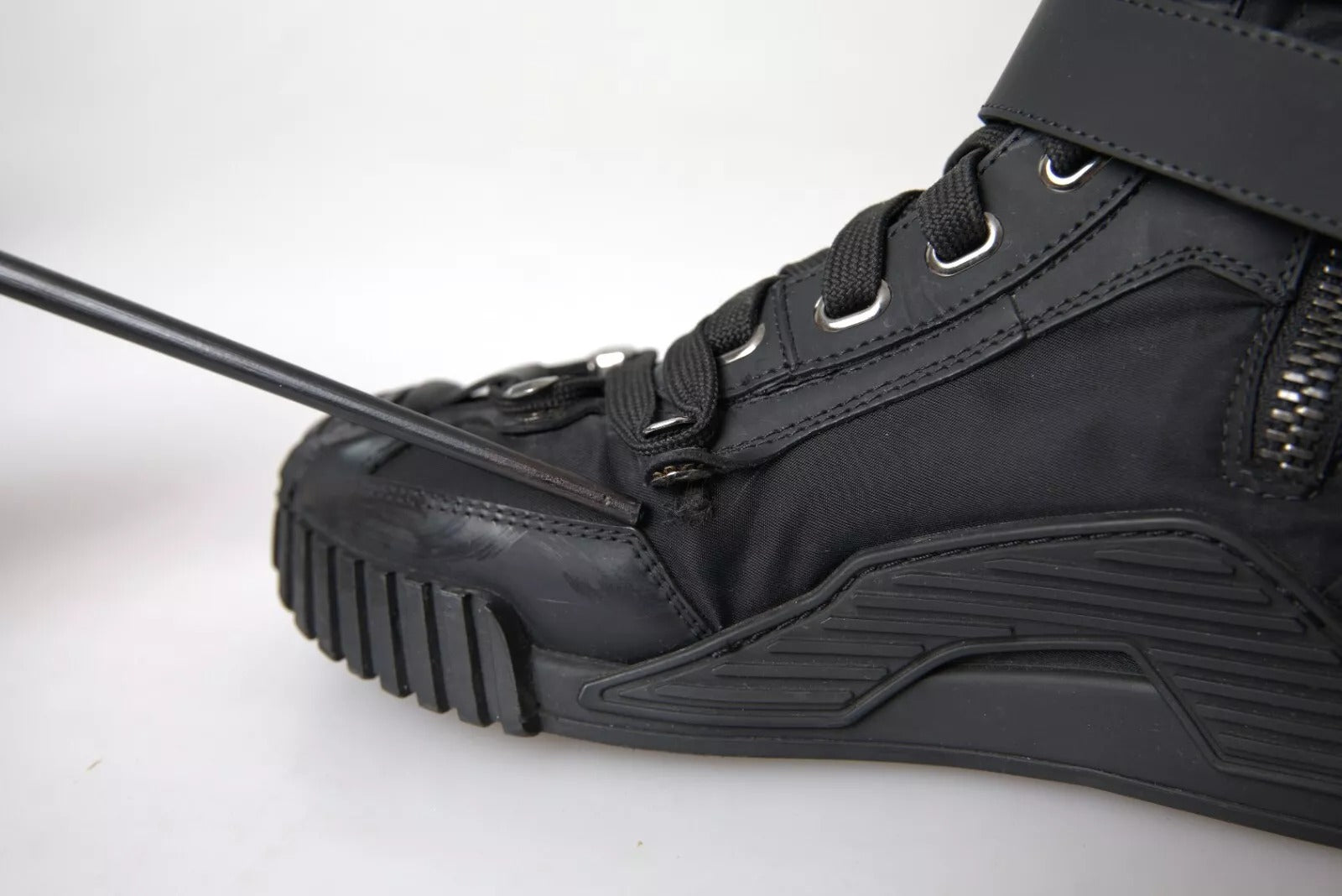 Black Nylon NS1 High Top Sneakers Shoes