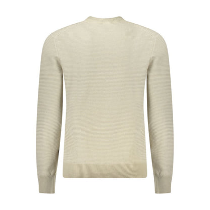 Beige Cotton Men Sweater