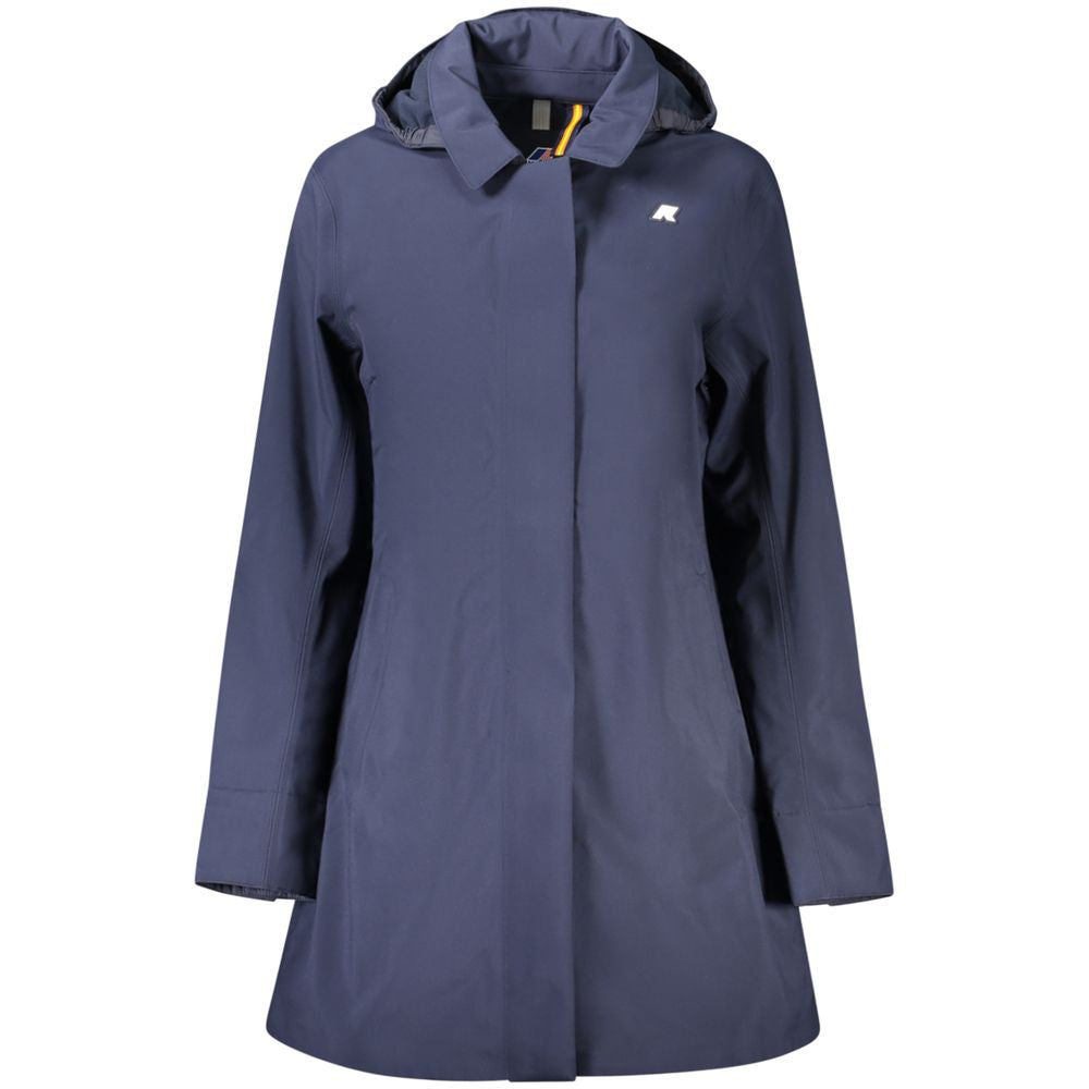 Blue Polyester Women Coat