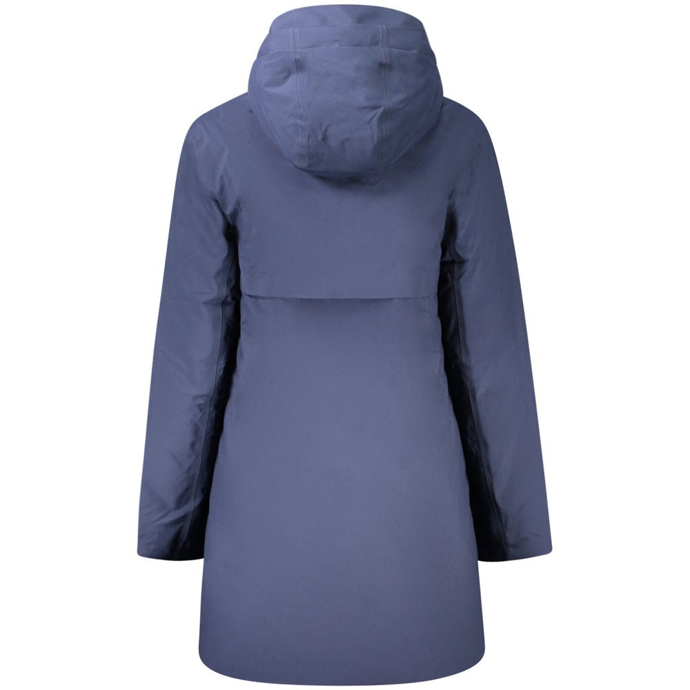 Blue Polyester Women Coat