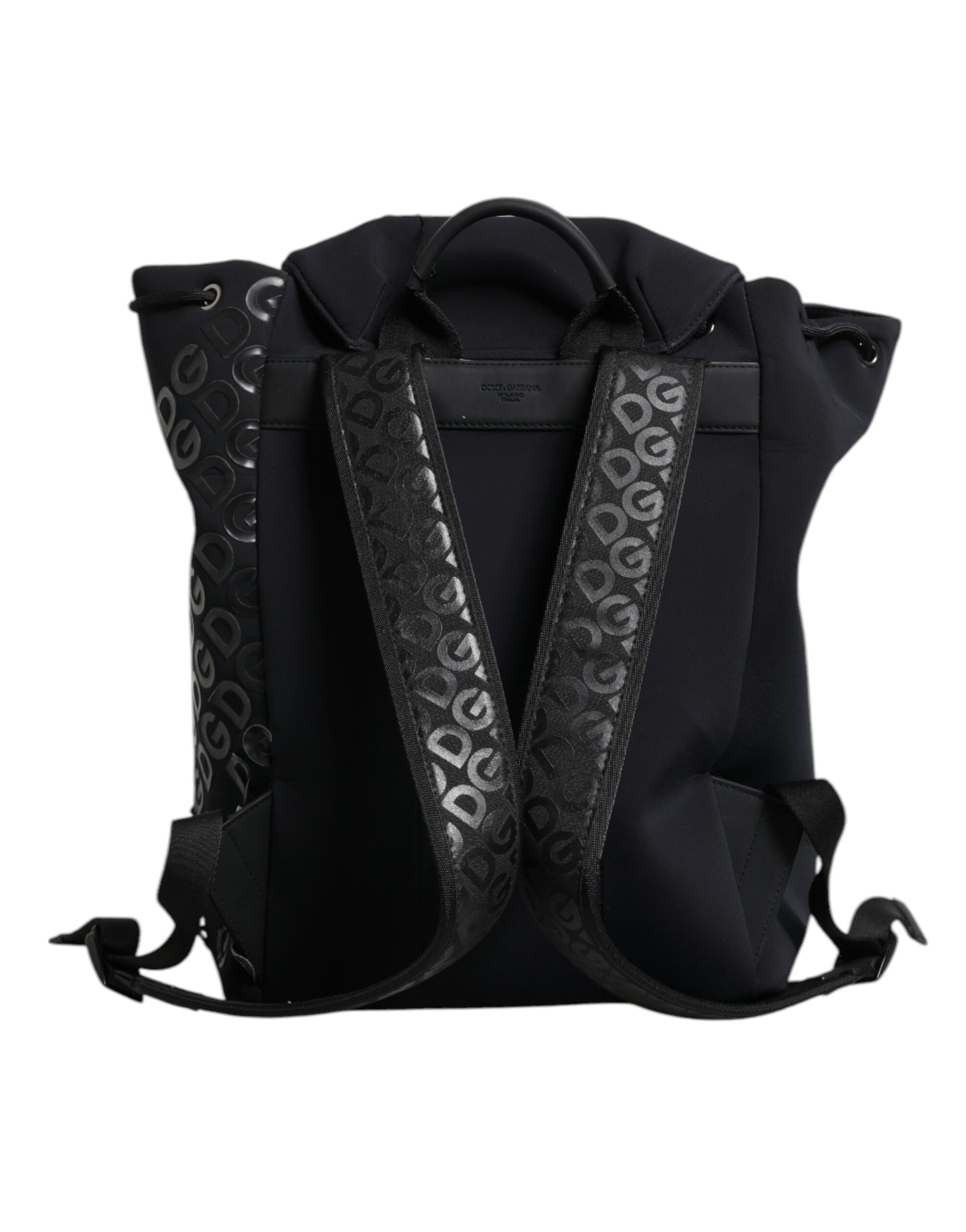 Black Neoprene Nylon DG Logo School Backpack Bag