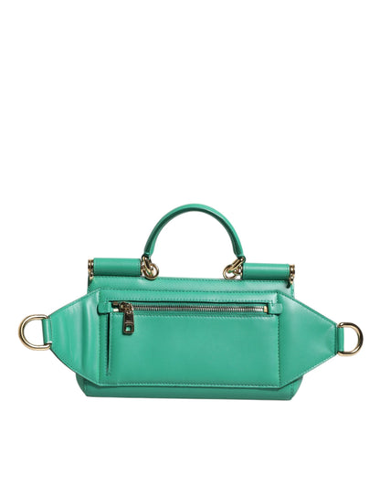 Emerald Green CalfskinLeather DG Logo Shoulder Bag