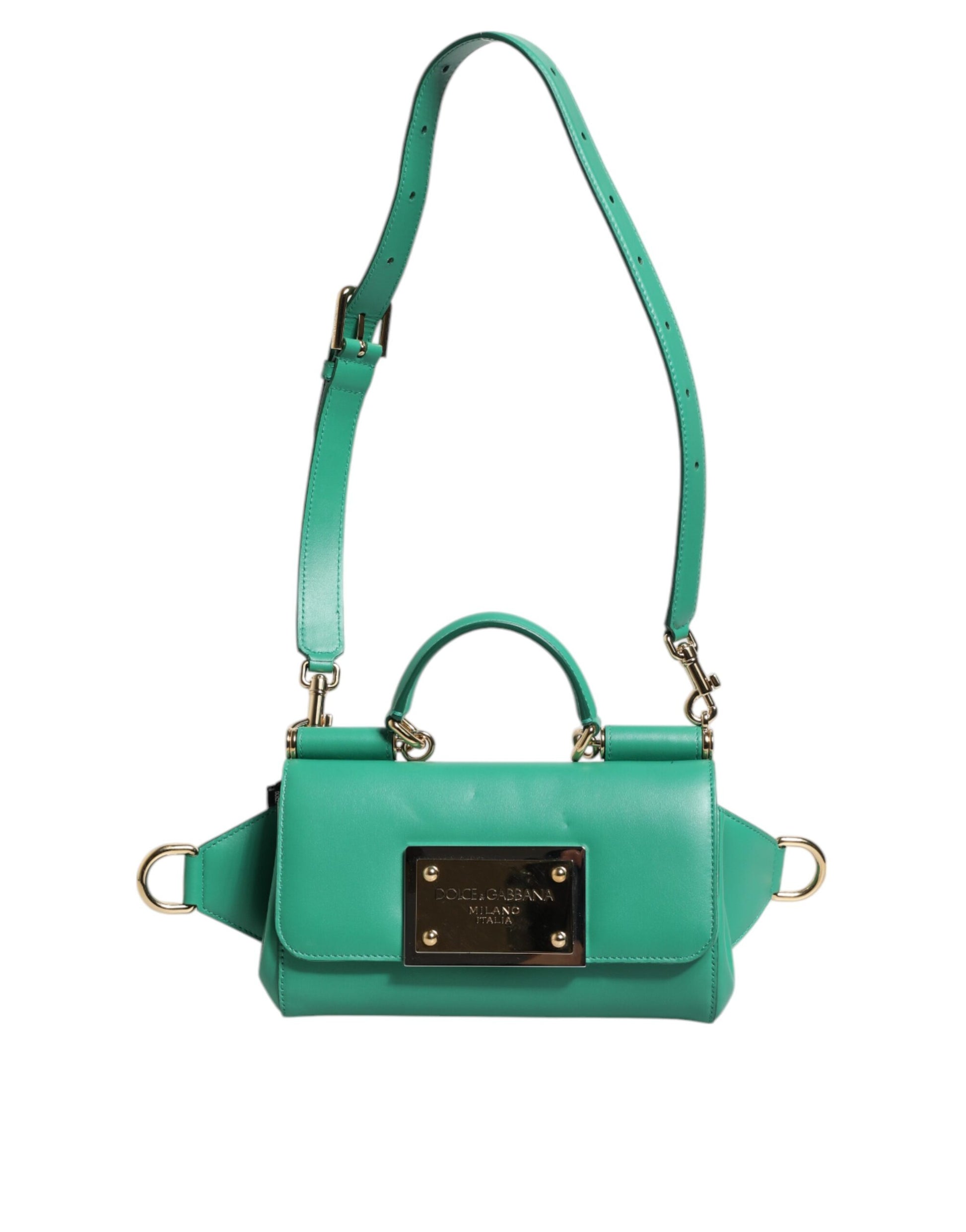 Emerald Green CalfskinLeather DG Logo Shoulder Bag