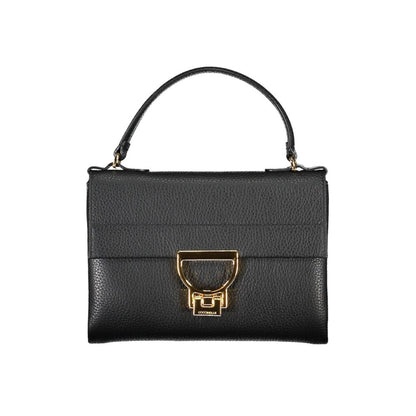 Bolso de cuero negro para mujer