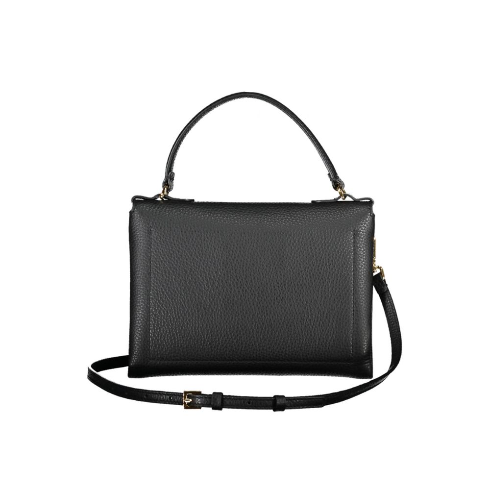 Bolso de cuero negro para mujer