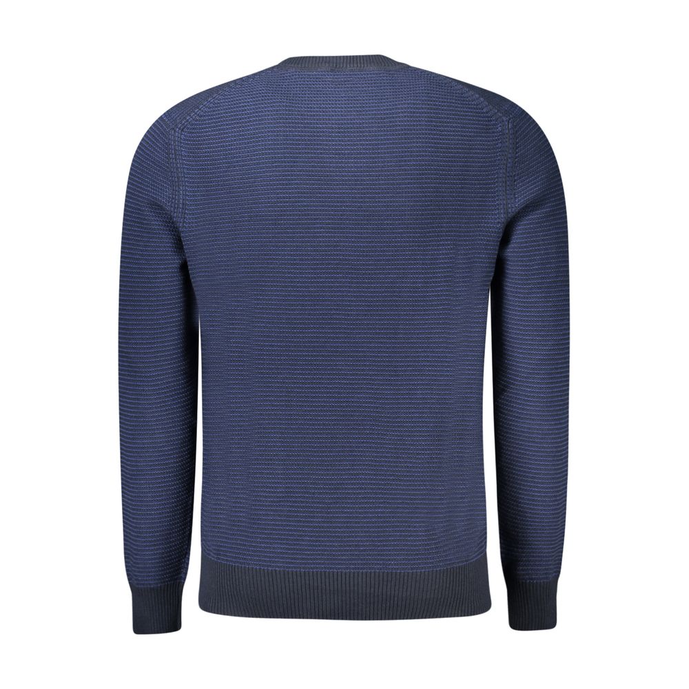 Blue Cotton Men Sweater