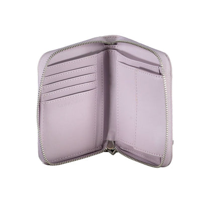 Elegante cartera RFID morada con ranuras para tarjetas