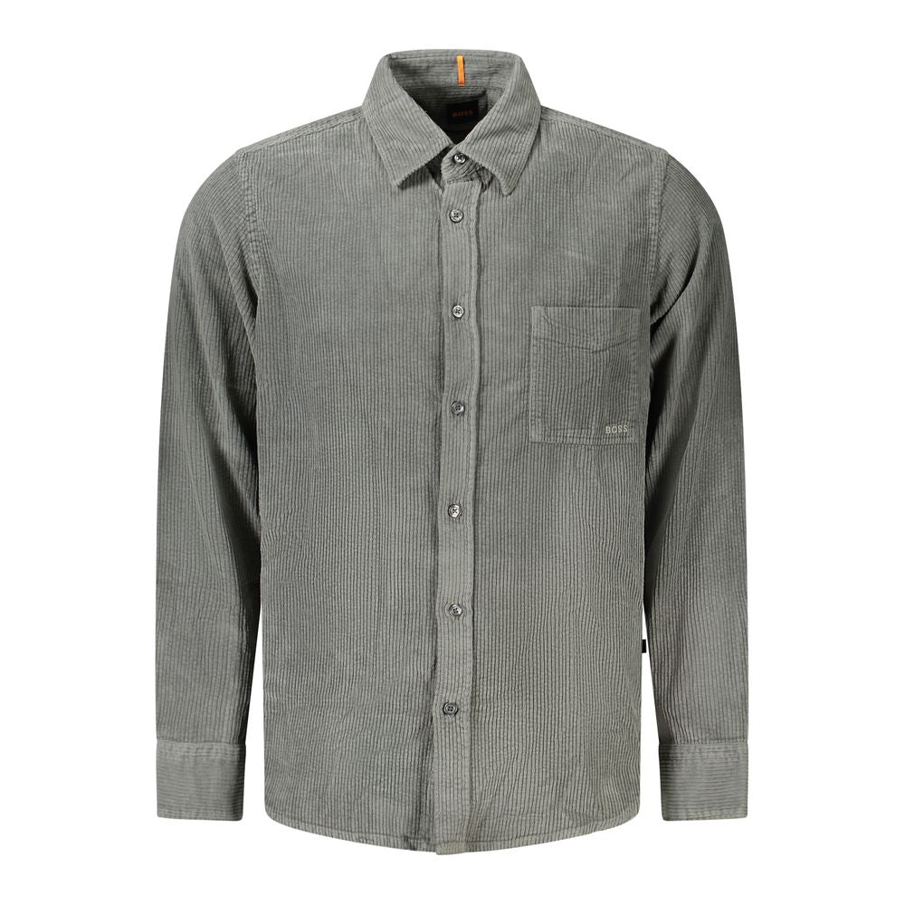 Camisa verde de algodón para hombre