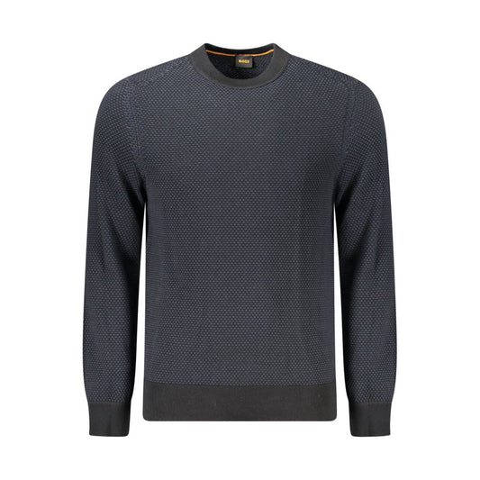 Black Cotton Men Sweater